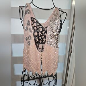 Kimchi Blue Blush Pink Sequin Vest